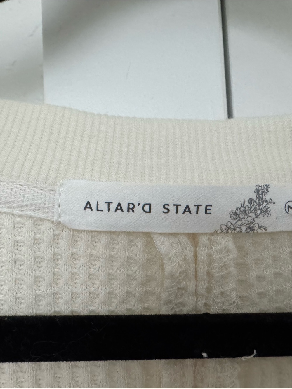 Altar'd State Cream Waffle-Knit Layered Pullover - Picture 2 of 3